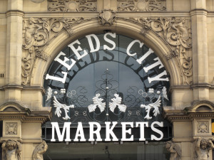 Leeds market entrance sign