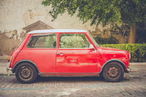 mini cooper car from the 60s