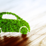 grass covered eco friendly car image